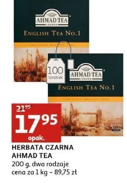Auchan Herbata ekspresowa z zawieszką ahmad tea london english breakfast oferta
