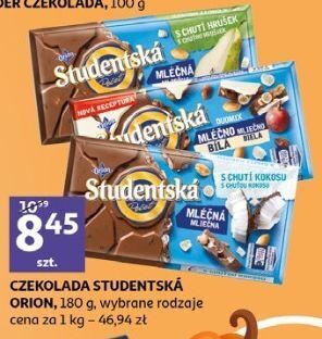 Czekolada mleczno-biała orion studentska