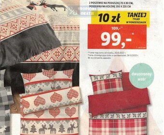 Lidl 2 poszewki na poduszkę 70 x 80 cm, poszewka na kołdrę 160 x 200 cm oferta