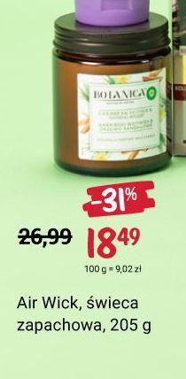 Rossmann Świeca zapachowa karaibski wetiwer i drzewo sandałowe air wick botanica oferta