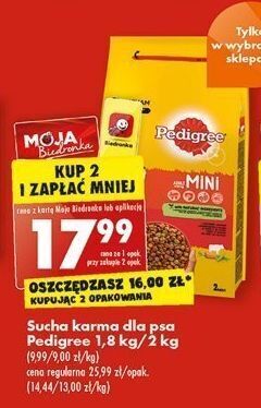 Biedronka Karma dla psa mini adult z wołowiną pedigree vital oferta