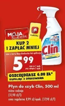 Biedronka Płyn do mycia szyb lemon clin windows & glass oferta