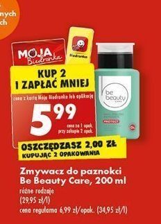 Biedronka Zmywacz do paznokci protect be beauty oferta