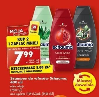 Biedronka Szampon do włosów schauma color shine oferta