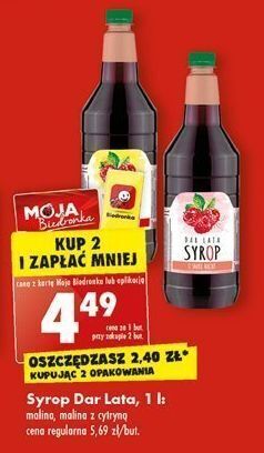 Biedronka Syrop malinowy dar lata oferta