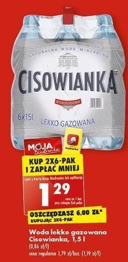 Biedronka Woda lekko gazowana cisowianka oferta