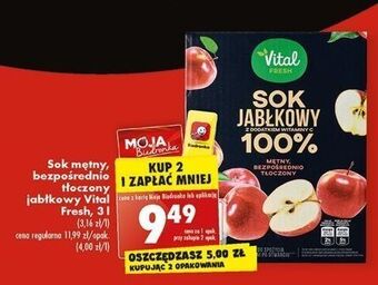 Biedronka Sok jabłkowy vital fresh oferta