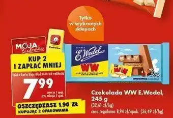 Biedronka Czekolada mleczna z wafelkami orzechowymi e. wedel ww oferta