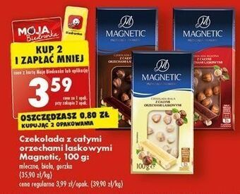 Biedronka Czekolada mleczna z orzechami magnetic oferta