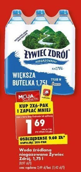 Biedronka Woda niegazowana żywiec zdrój oferta
