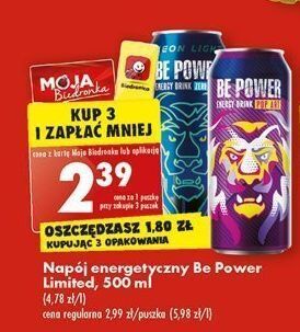 Biedronka Napój energetyczny classic be power oferta