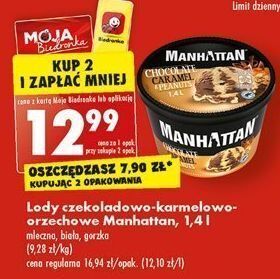 Biedronka Lody chocolate & caramel with peanuts manhattan (nestle) oferta