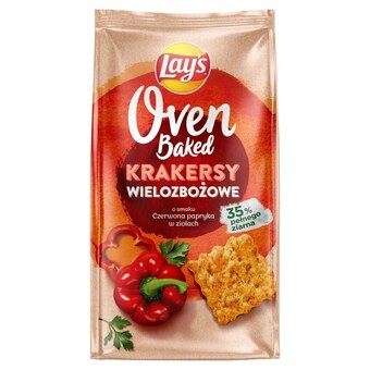 Carrefour Express Lay's oven baked krakersy wielozbożowe o smaku czerwona papryka w ziołach 80 g oferta