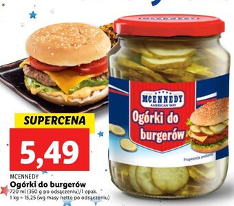 Lidl Ogórki w plastrach do hamburgerów mcennedy oferta