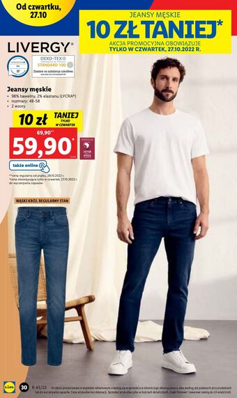 Lidl Jeansy męskie livergy oferta