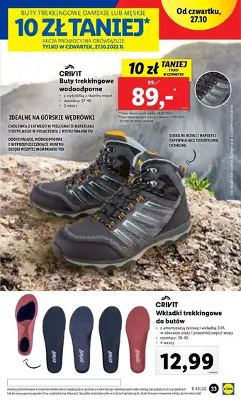 Lidl Buty trekkingowe crivit oferta