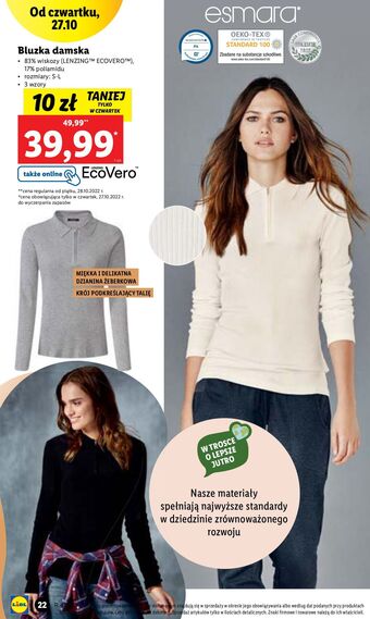 Lidl Bluzka damska s-l esmara oferta