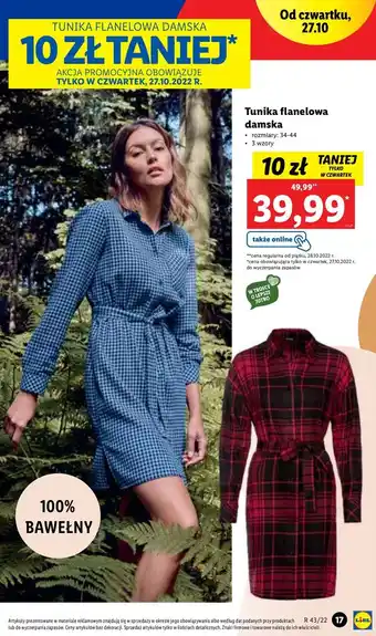 Lidl Tunika flanelowa damska oferta