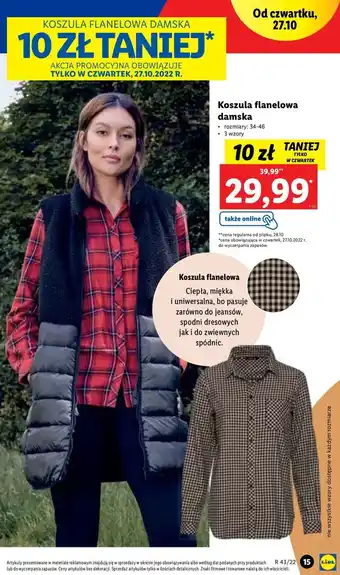 Lidl Koszula damska flanelowa oferta