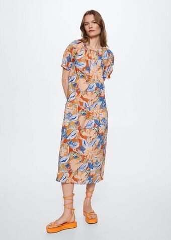 MANGO Sukienka midi ze wzorem oferta