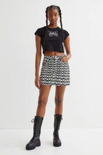 H&M Krótka spódnica z diagonalu oferta