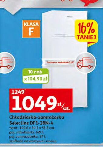 Auchan Chłodziarko-zamrażarka df1-28n-4 selecline oferta