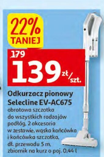 Auchan Odkurzacz pionowy ev-ac675 selecline oferta