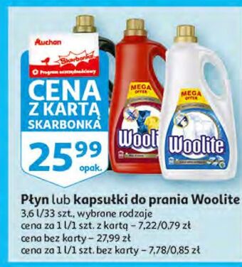 Auchan Płyn do prania woolite dark black & denim oferta