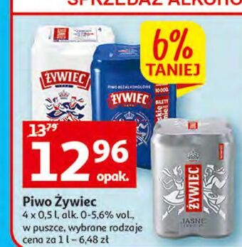 Auchan Piwo żywiec jasne pełne oferta