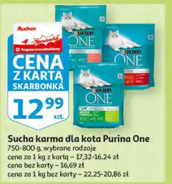 Auchan Karma dla kota adult wołowina i pełne ziarna purina one oferta