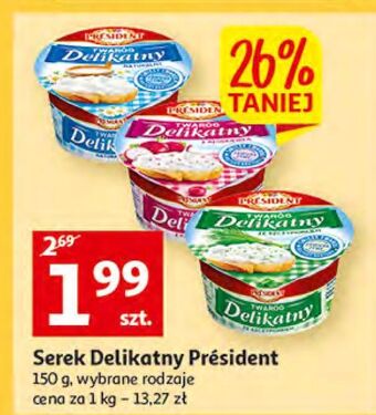 Auchan Twaróg delikatny z rzodkiewką president oferta