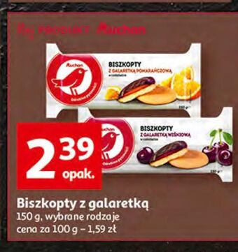 Auchan Biszkopty z galaretką wiśniową auchan różnorodne (logo czerwone) oferta