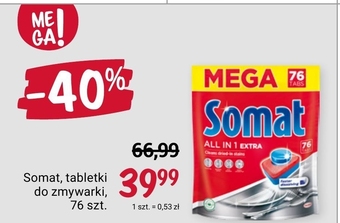 Rossmann Somat all in 1 extra tabletki do mycia naczyń w zmywarkach 76 sztuk oferta
