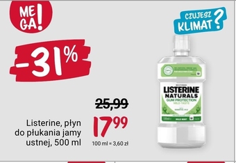 Rossmann Listerine naturals gum protection płyn do płukania jamy ustnej 500 ml oferta