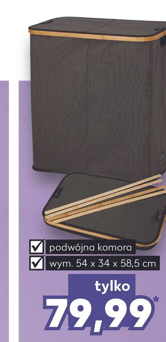 Kaufland Kosz na pranie z podwójną komorą 54 x 34 58.5 cm oferta