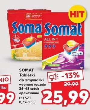 Kaufland Tabletki do zmywarek lemon & lime somat all in 1 oferta