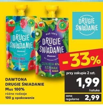 Kaufland Mus malina jagoda jabłko banan drugie śniadanie oferta