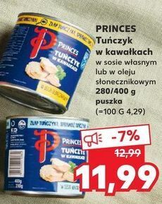 Kaufland Tuńczyk w kawałkach sosie własnym princes oferta