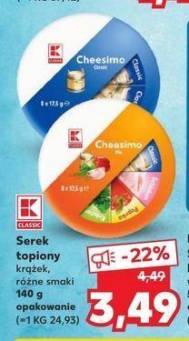 Kaufland Ser topiony classic k-classic cheesimo oferta