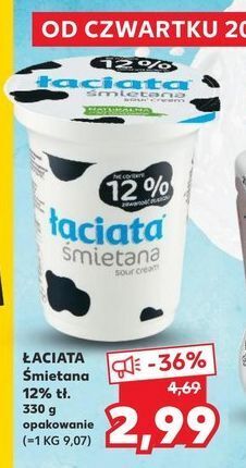 Kaufland Śmietana 12 % łaciata oferta
