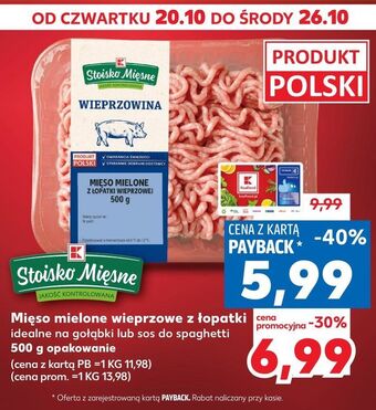 Kaufland Mięso mielone wieprzowe z łopatki stoisko mięsne oferta