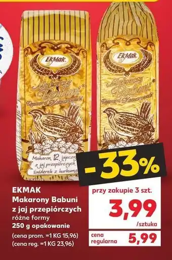 Kaufland Makaron z jaj przepiórczych świderek eko-mak oferta