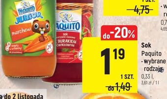 Intermarche Sok marchwiowy paquito oferta