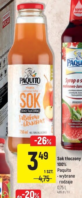 Intermarche Sok jabłkowo-gruszkowy paquito oferta
