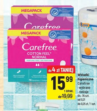 Intermarche Wkładki higieniczne large carefree plus oferta