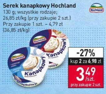 Stokrotka hochland serek kanapkowy 130g oferta
