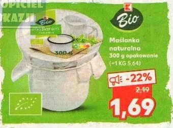 Kaufland Maślanka naturalna 300g oferta