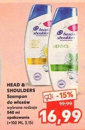 Kaufland Head & Shoulders szampon do włosów 540ml oferta