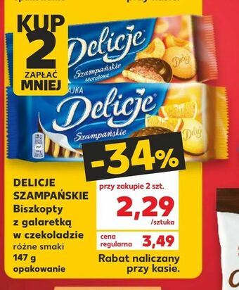 Kaufland DELICJE SZAMPAŃSKIE Biszkopty z galaretką w czekoladzie oferta