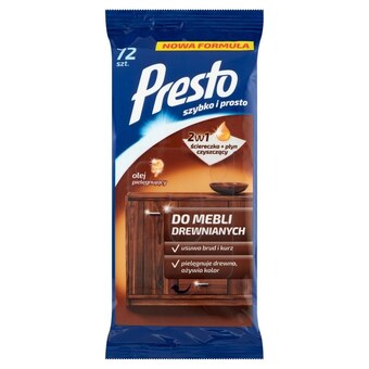 Kaufland Presto ściereczki nawilżane do mebli drewnianych 72 sztuki oferta
